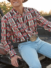 Men's Retro Print Shirts & Tops