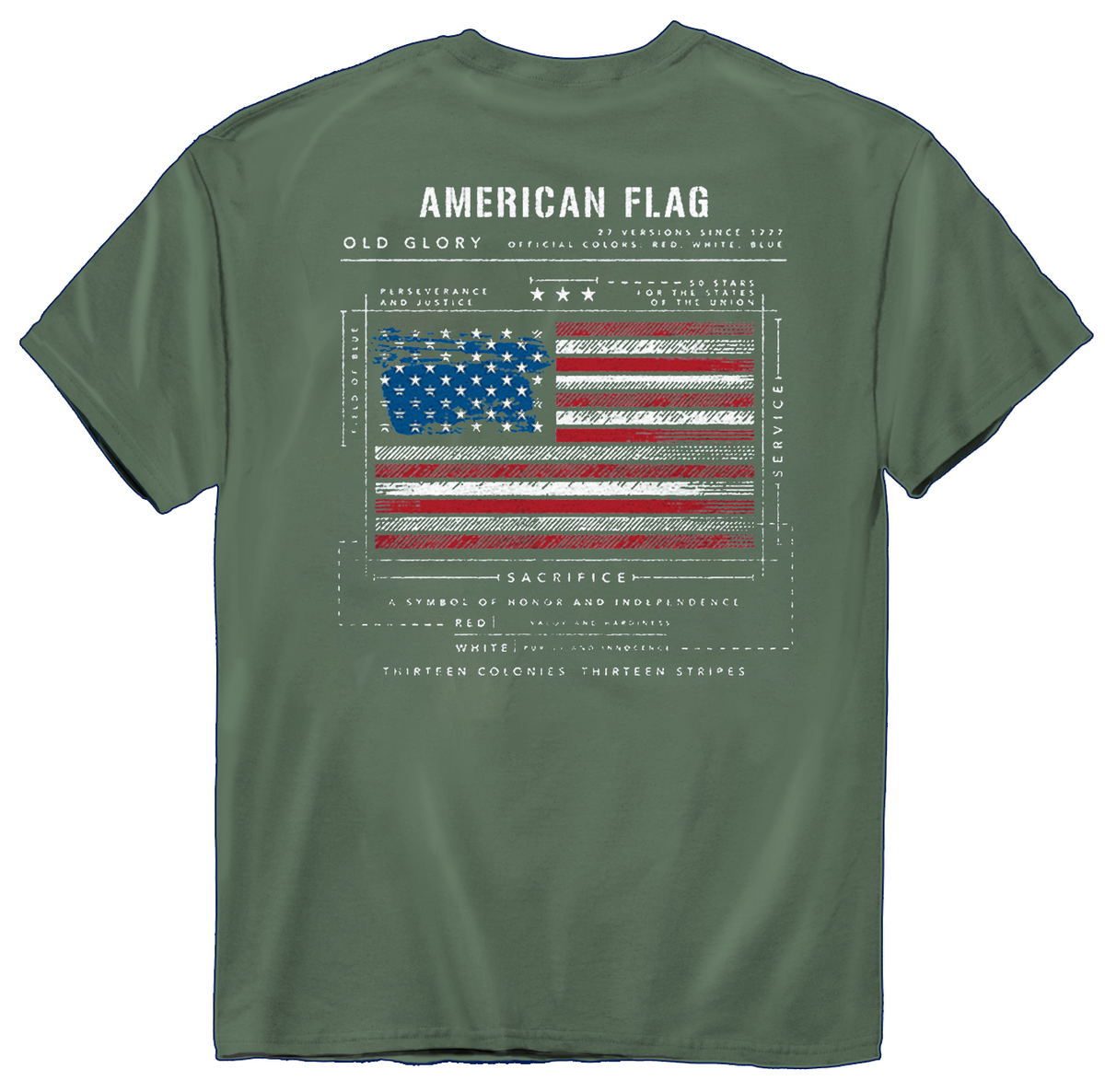 Honor the Brave | American Flag Schematic - Tee