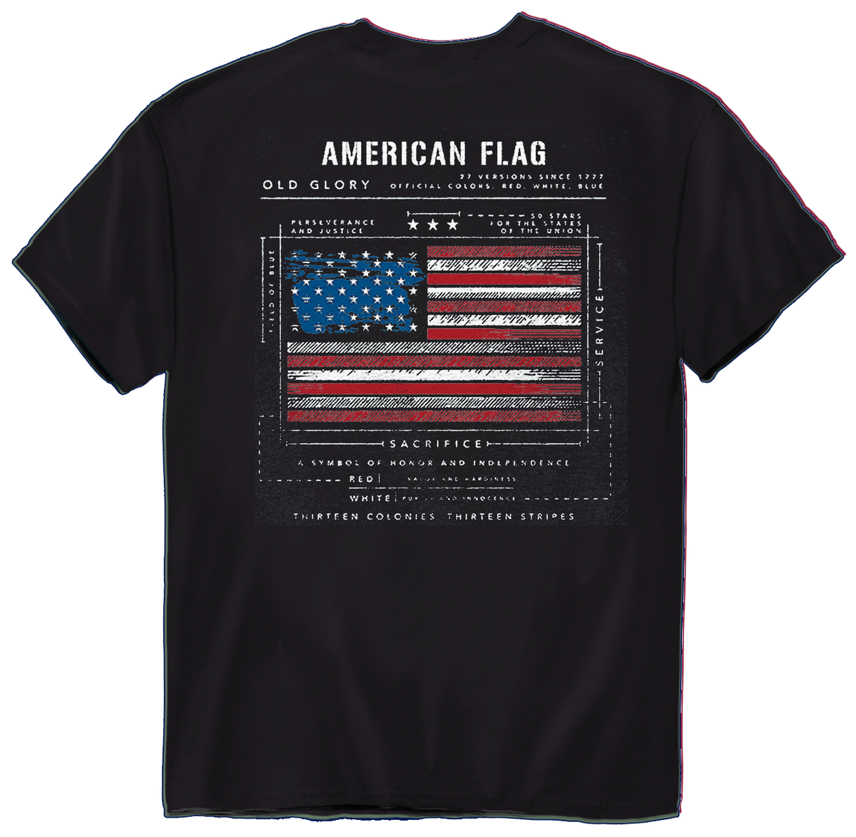Honor the Brave | American Flag Schematic - Tee